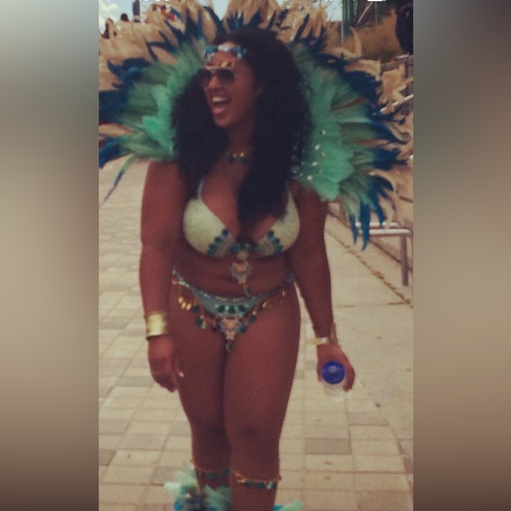 Aqua Jeweled Carnival Costume - Picture 8 of 9